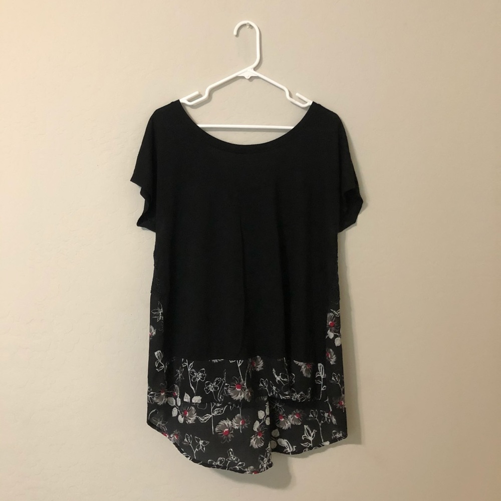 Black High Low Blouse Torrid